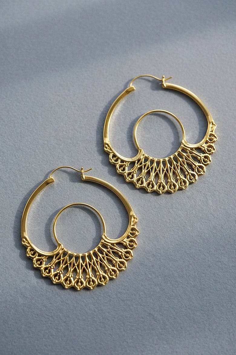 Iris Hoops, Alternate, color, Gold