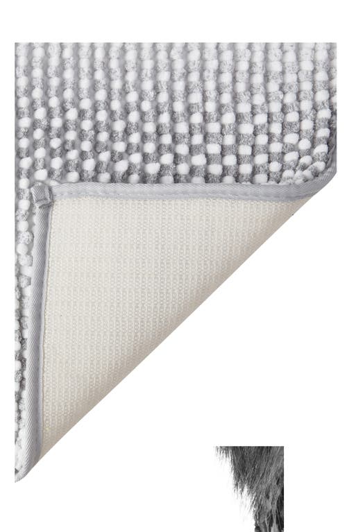 Vcny Home Heathered Stripe Memory Foam Bath Rug In Grey