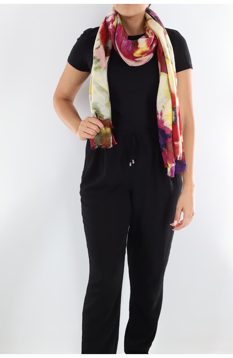 La Fiorentina Watercolor Print Scarf, Alternate, color,