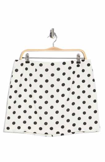 WAYF Polka Dot Linen Blend Miniskirt