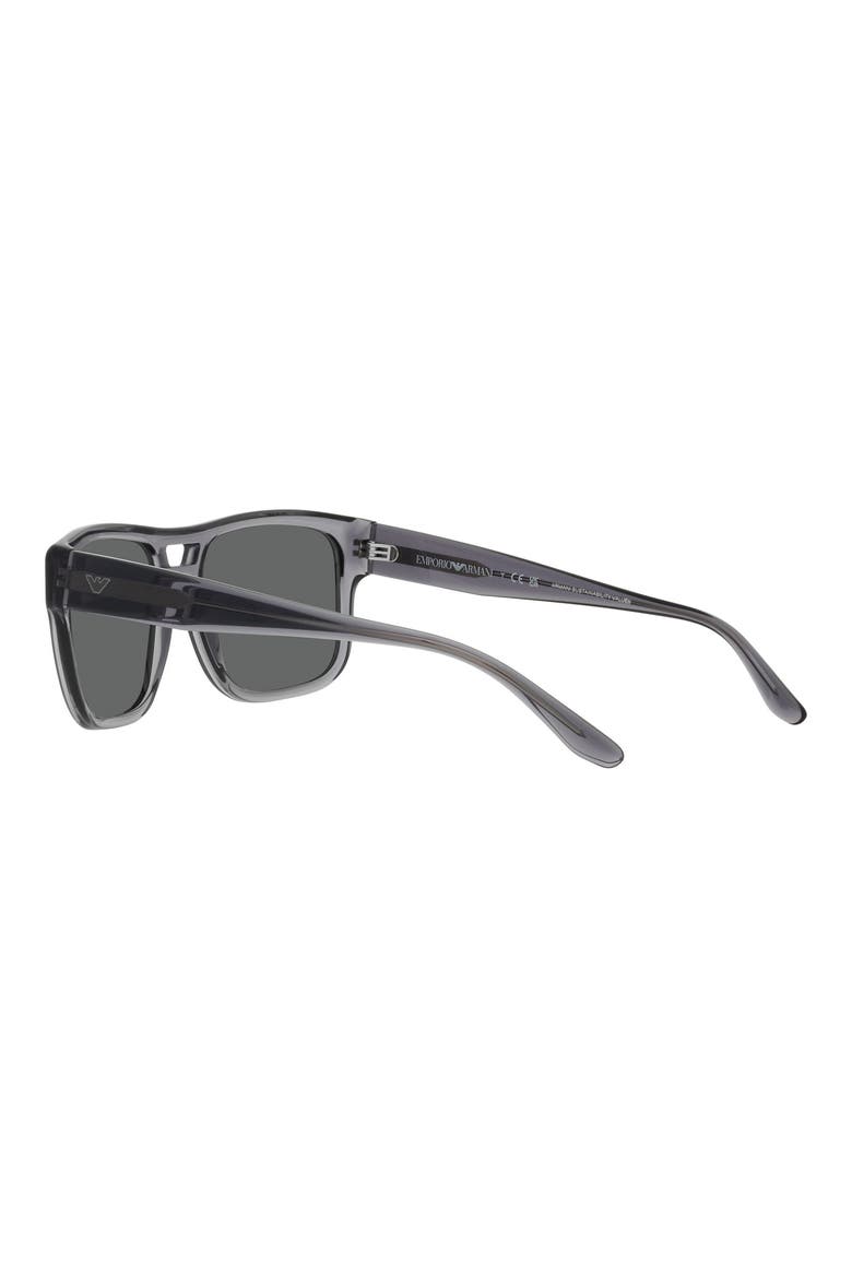 57mm Pillow Sunglasses, Alternate, color, TRANSPARENT GREY