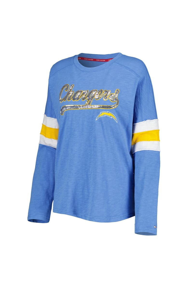 Tommy Hilfiger Women's Tommy Hilfiger Powder Blue Los Angeles Chargers Justine Long Sleeve Tunic T-Shirt, Alternate, color, 