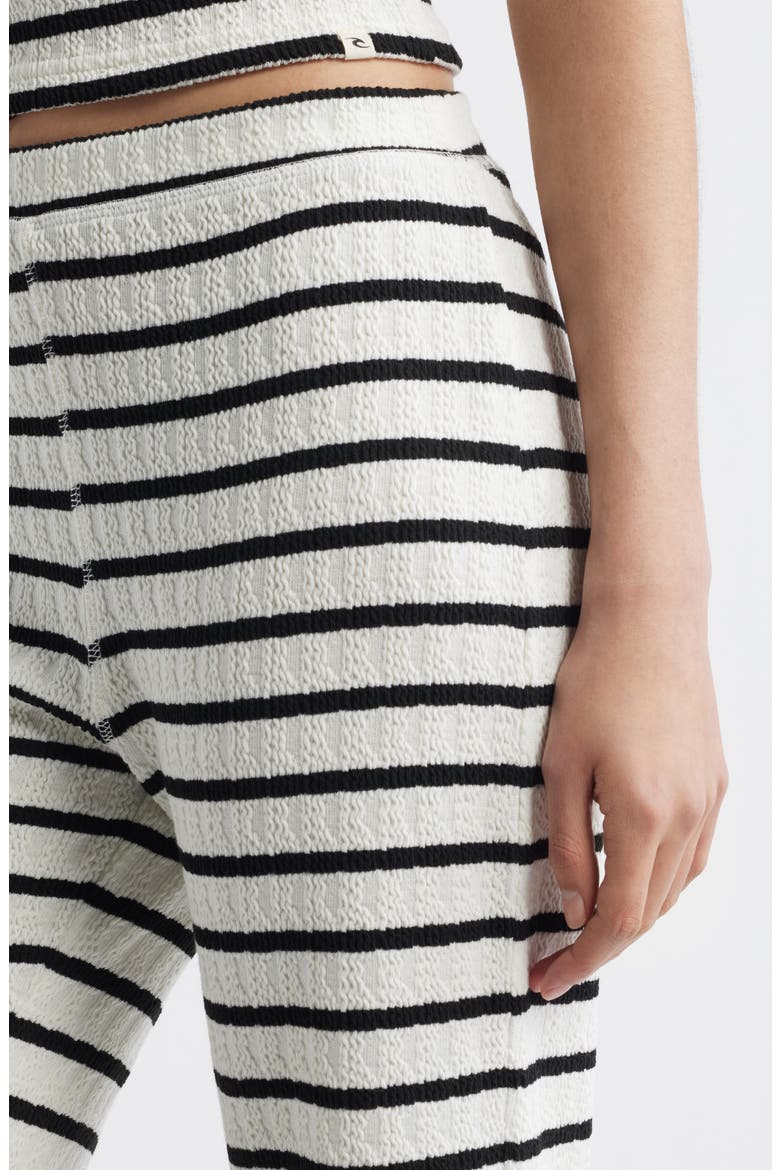 Bobbi Stripe Flare Pants, Alternate, color, BLACK/ OFF WHITE