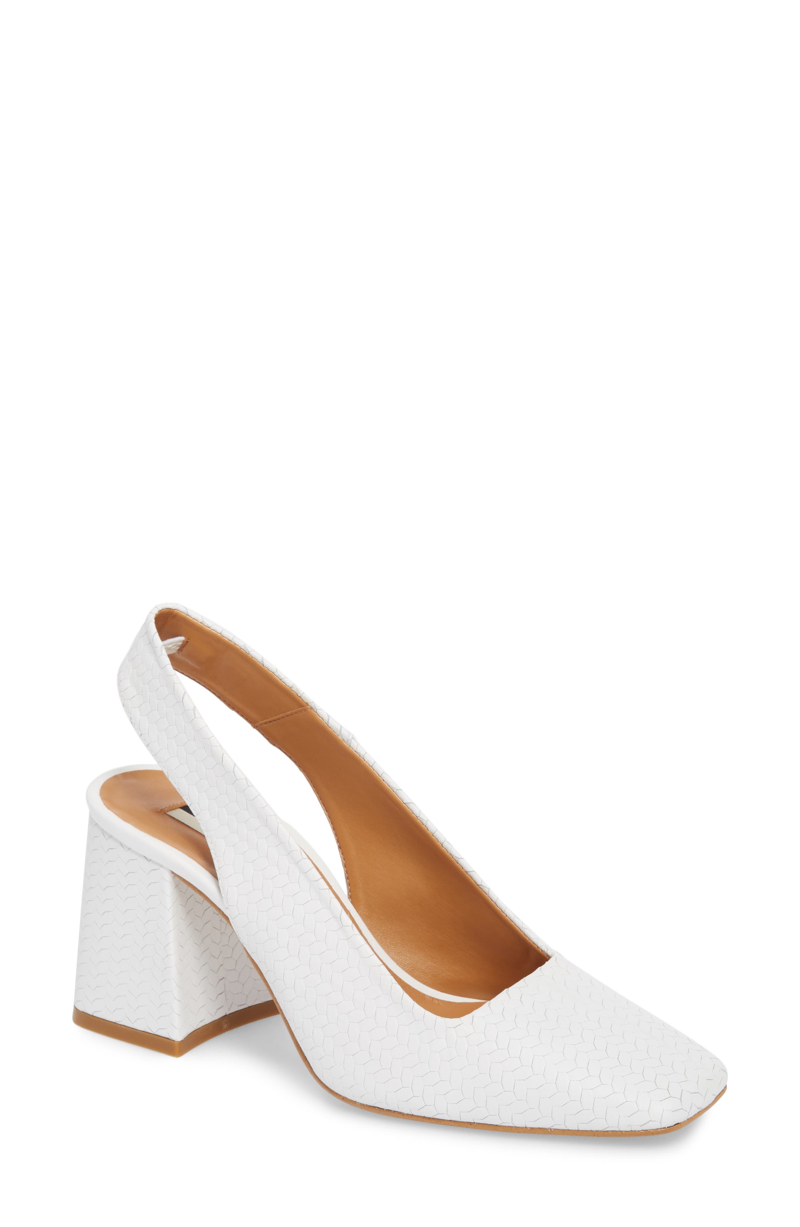 Gainor Block Heel Slingback Pump, Main, color, WHITE