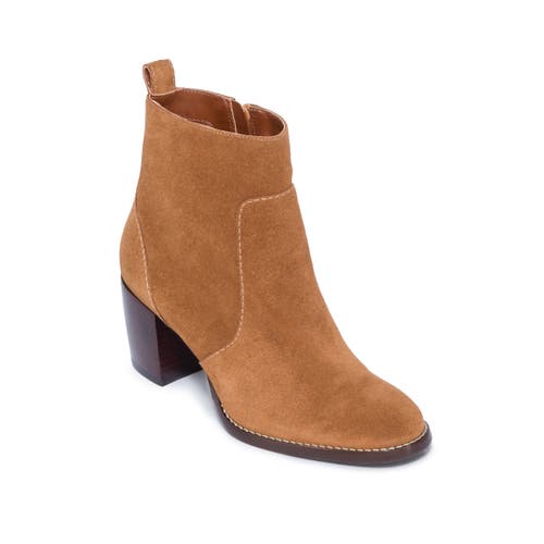 Bernardo Footwear Norwich Heeled Ankle Bootie in Tobacco 