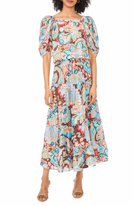 Vince Camuto Short Sleeve Tiered Midi Dress