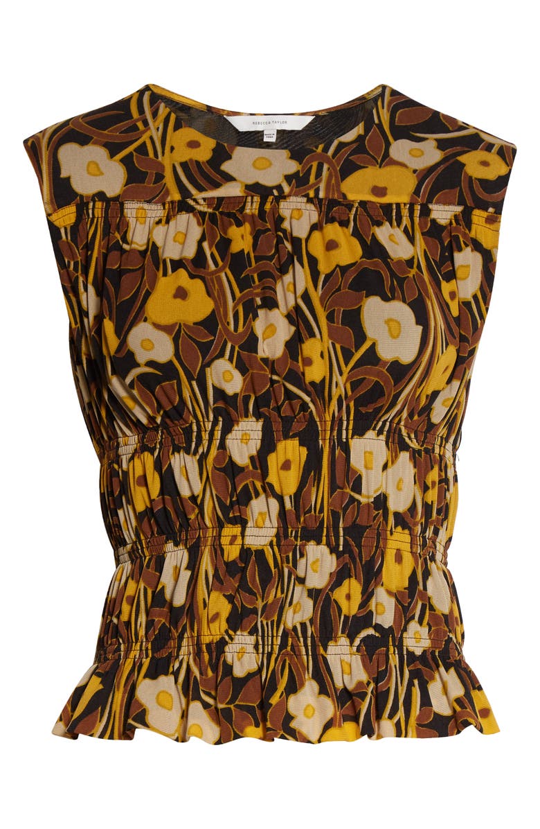 Rebecca Taylor Floral Mesh Sleeveless Top, Alternate, color, Daphne Fleur Black C