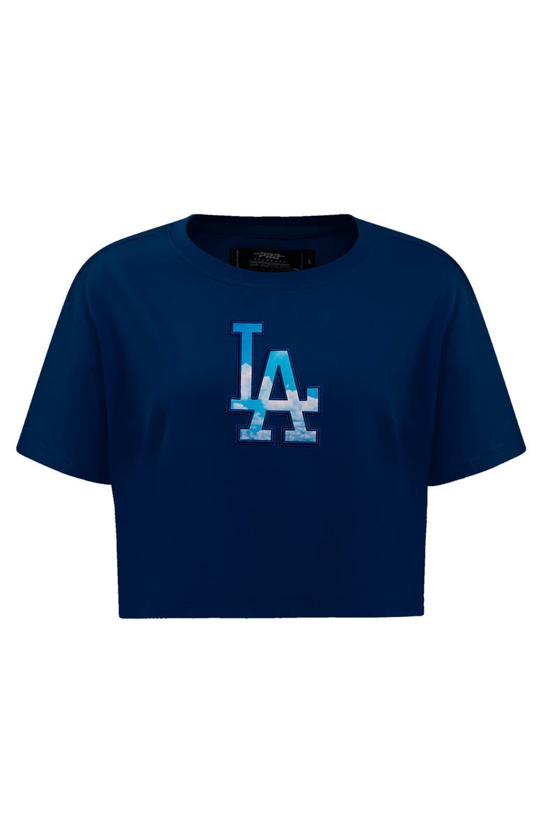 PRO STANDARD Women's Pro Standard Navy Los Angeles Dodgers Painted Sky Boxy Cropped T-Shirt, Alternate, color, 