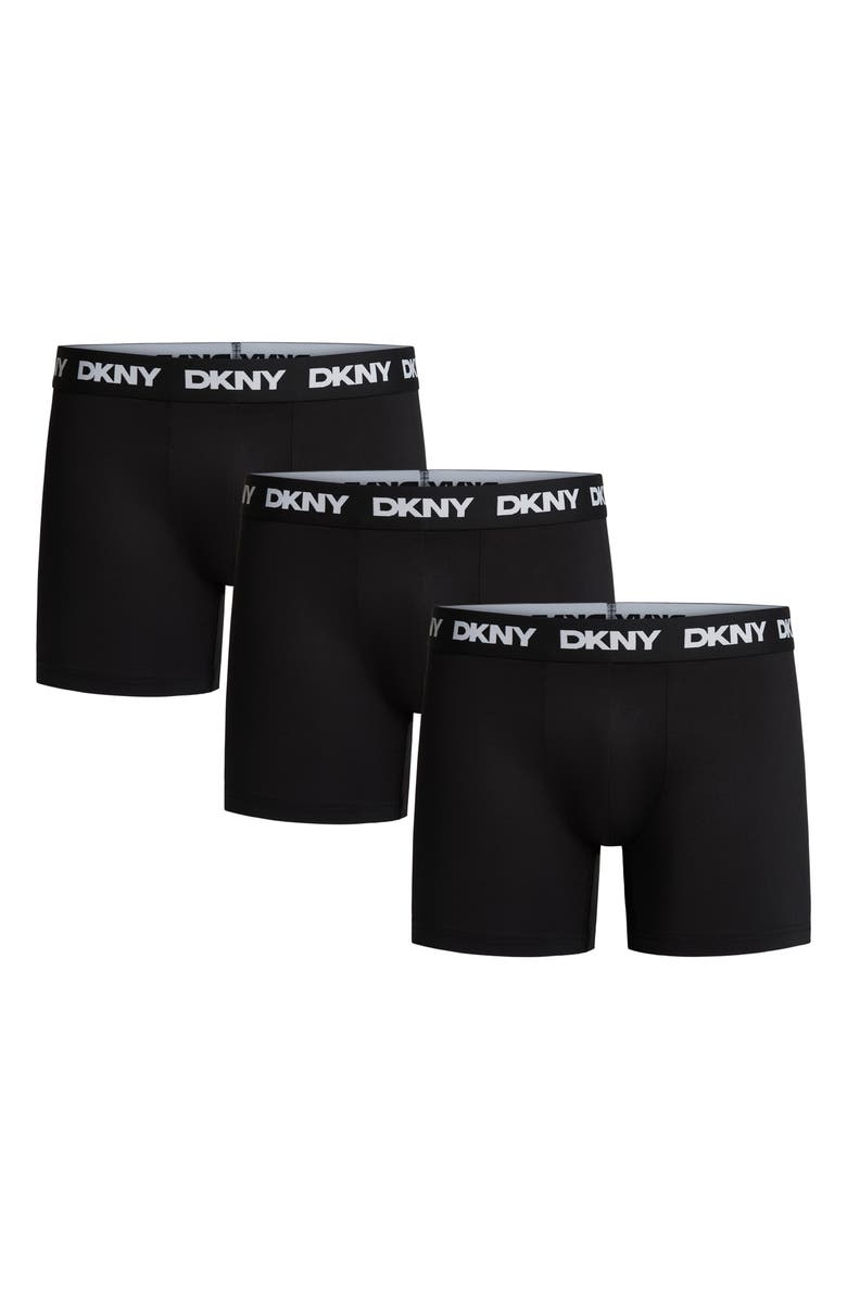 DKNY 3-Pack Soft Touch Boxer Briefs, Main, color, Black/ Black/ Black