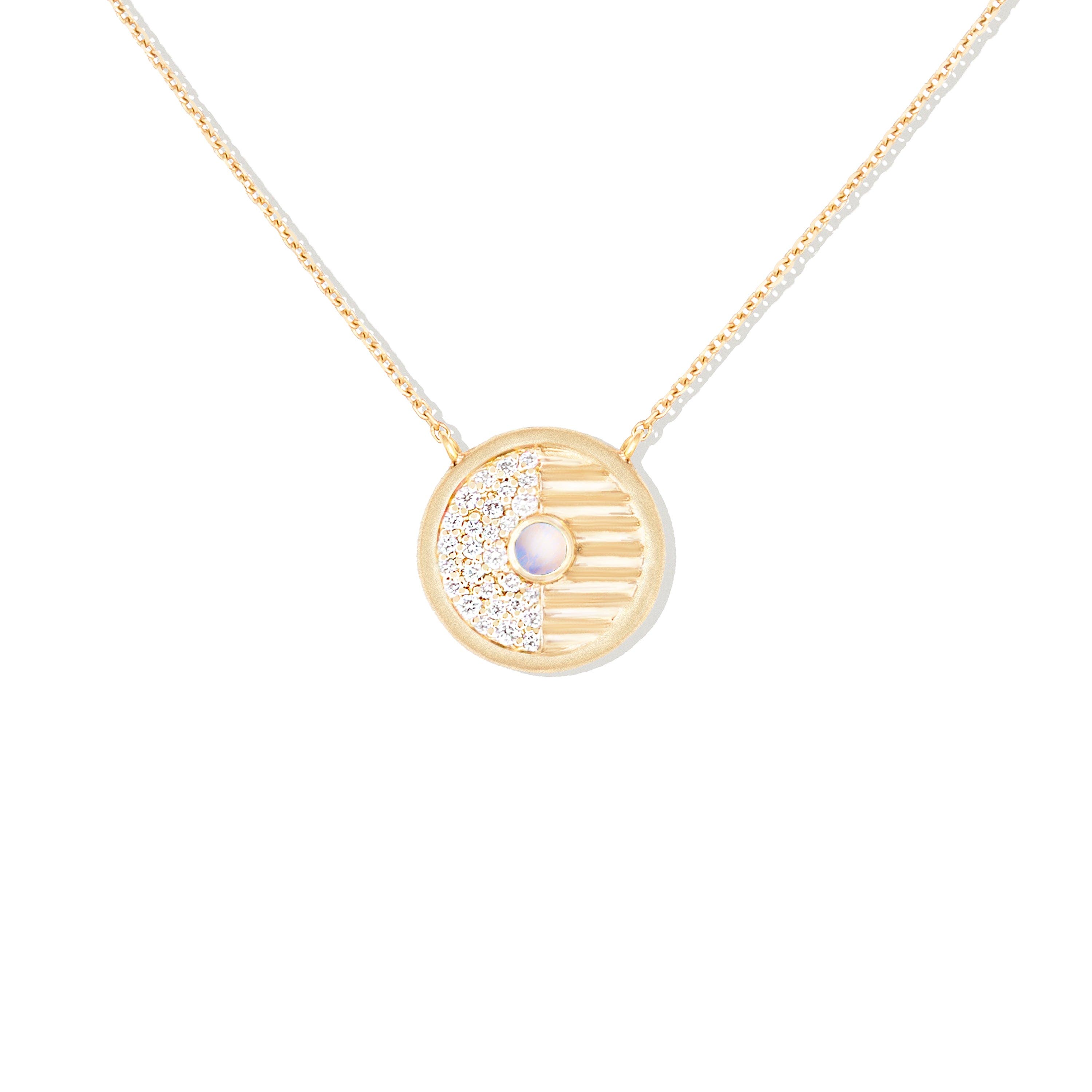 White Diamond & Moonstone-Gold