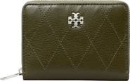 Tory Burch Charlie Quilted Small Zip Around Leather Wallet