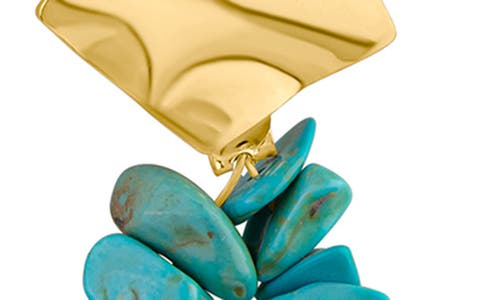Jardin Slice Faux Turquoise Drop Earrings In Turq/gold