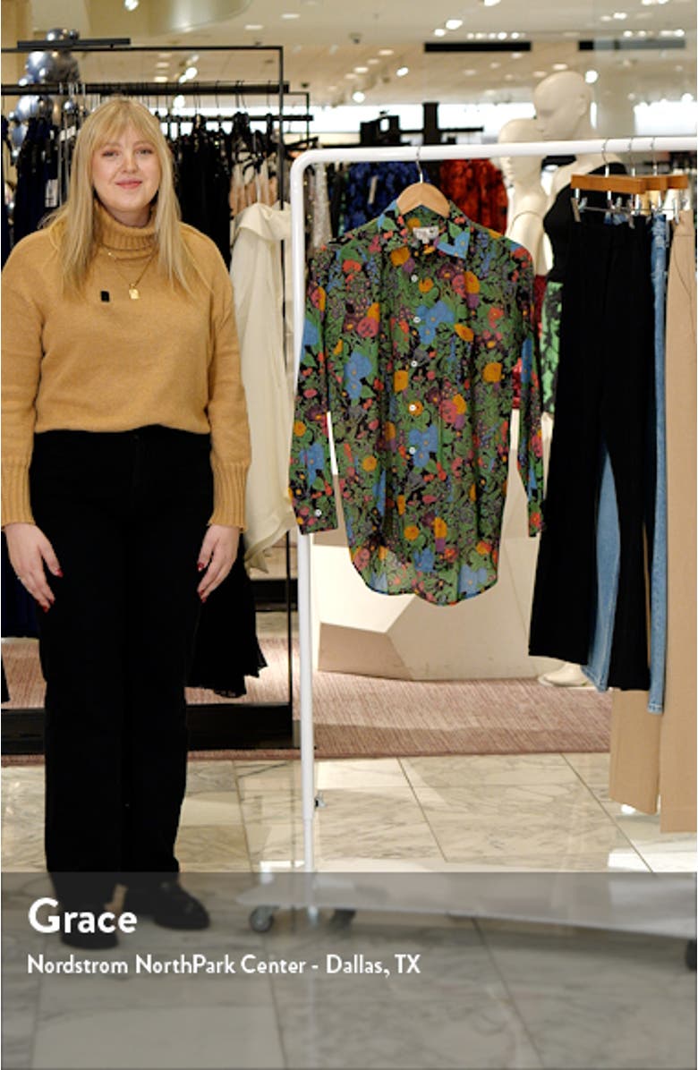 Sofia Long Sleeve Burnout Lace Button-Up Shirt, sales video thumbnail