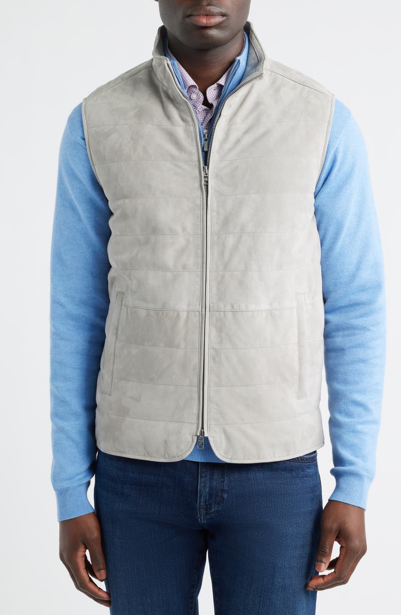 Peter Millar Crown Crafted Featherweight Suede Vest, Alternate, color, British Grey