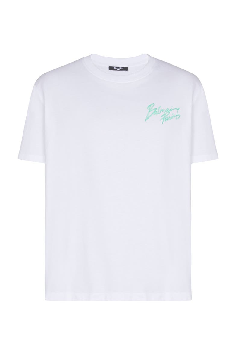 Printed cotton T-shirt, Alternate, color, white