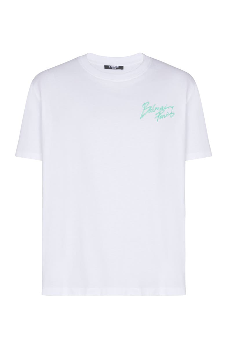 Balmain Printed cotton T-shirt, Alternate, color, White