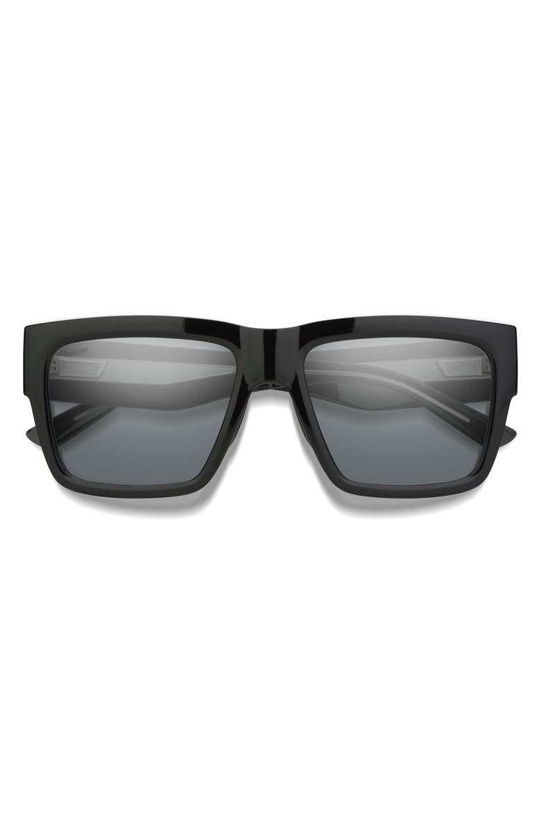 Smith Lineup 58mm ChromaPop<sup>™</sup> Polarized Rectangular Sunglasses, Main, color, Black / Polarized Gray