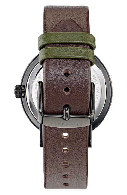 Ted Baker London Timeless Rsst Leather Strap Watch, 41mm In Multi