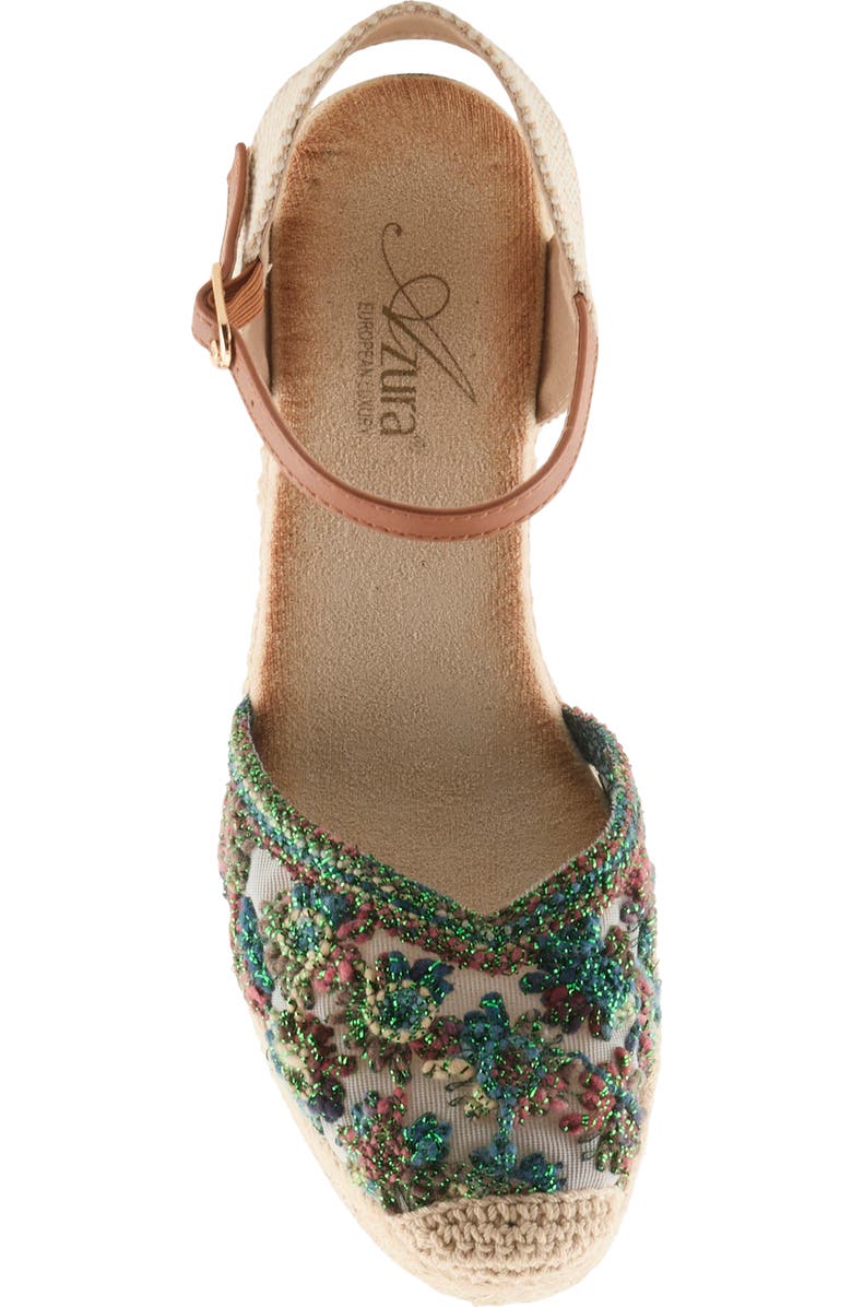 AZURA BY SPRING STEP Querdita Embroidered Platform Wedge, Alternate, color, Green Multi