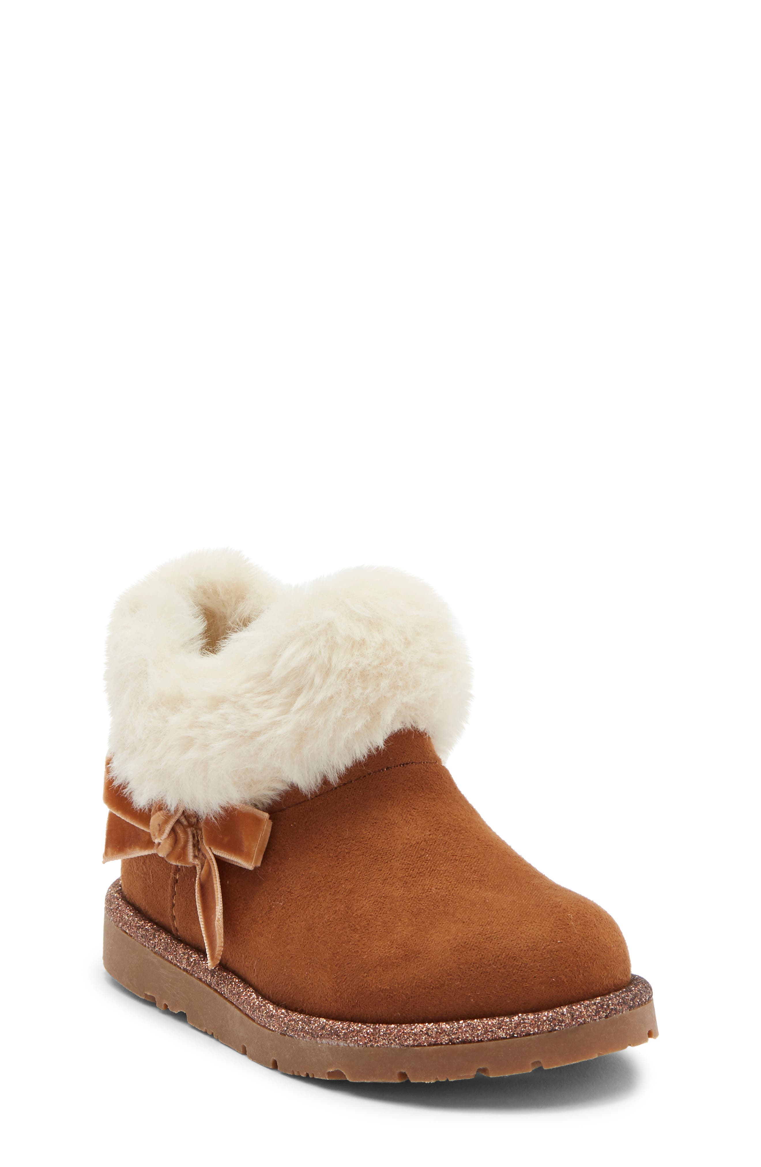 Harper Canyon Kids' Elysse Velvet Bow Cozy Boot | Nordstromrack