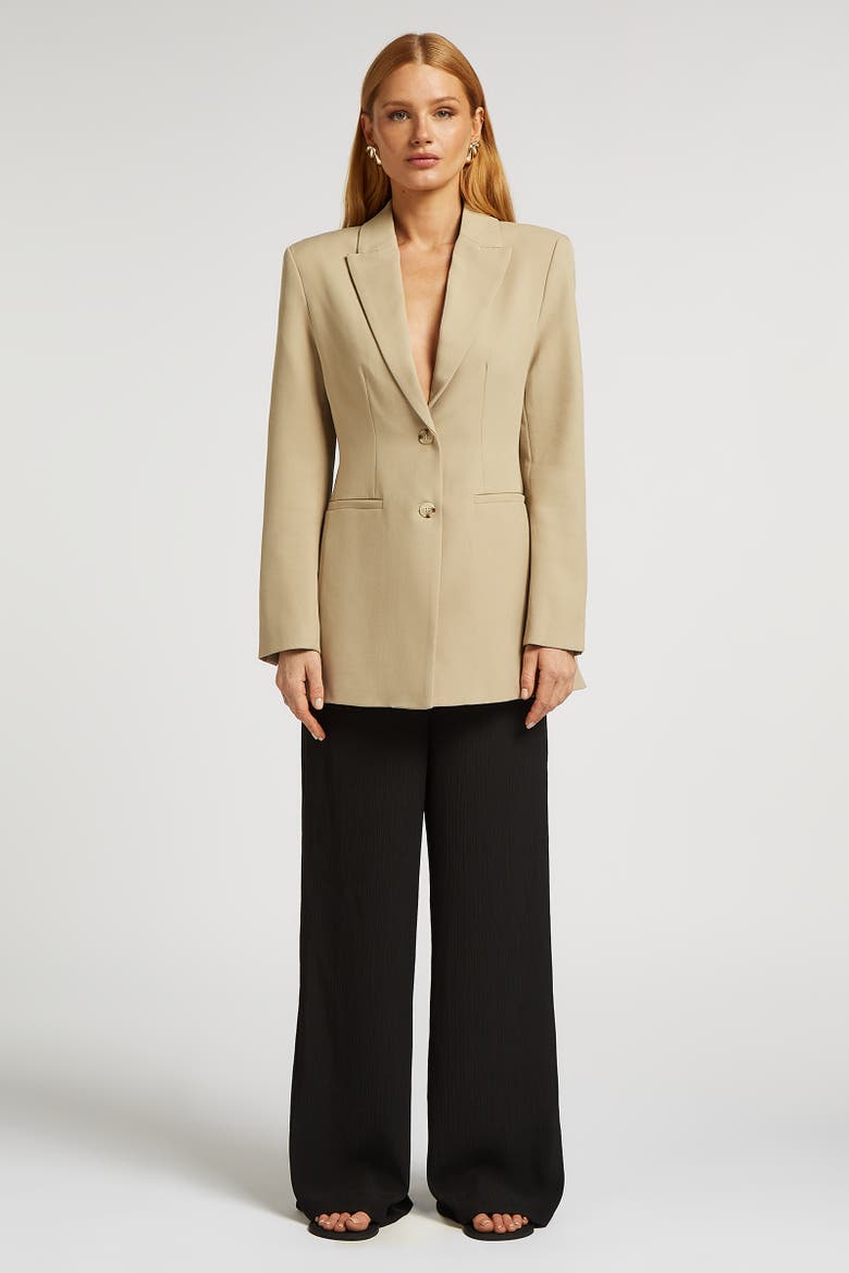 Eden Tailored Oversized Blazer, Alternate, color, Tan