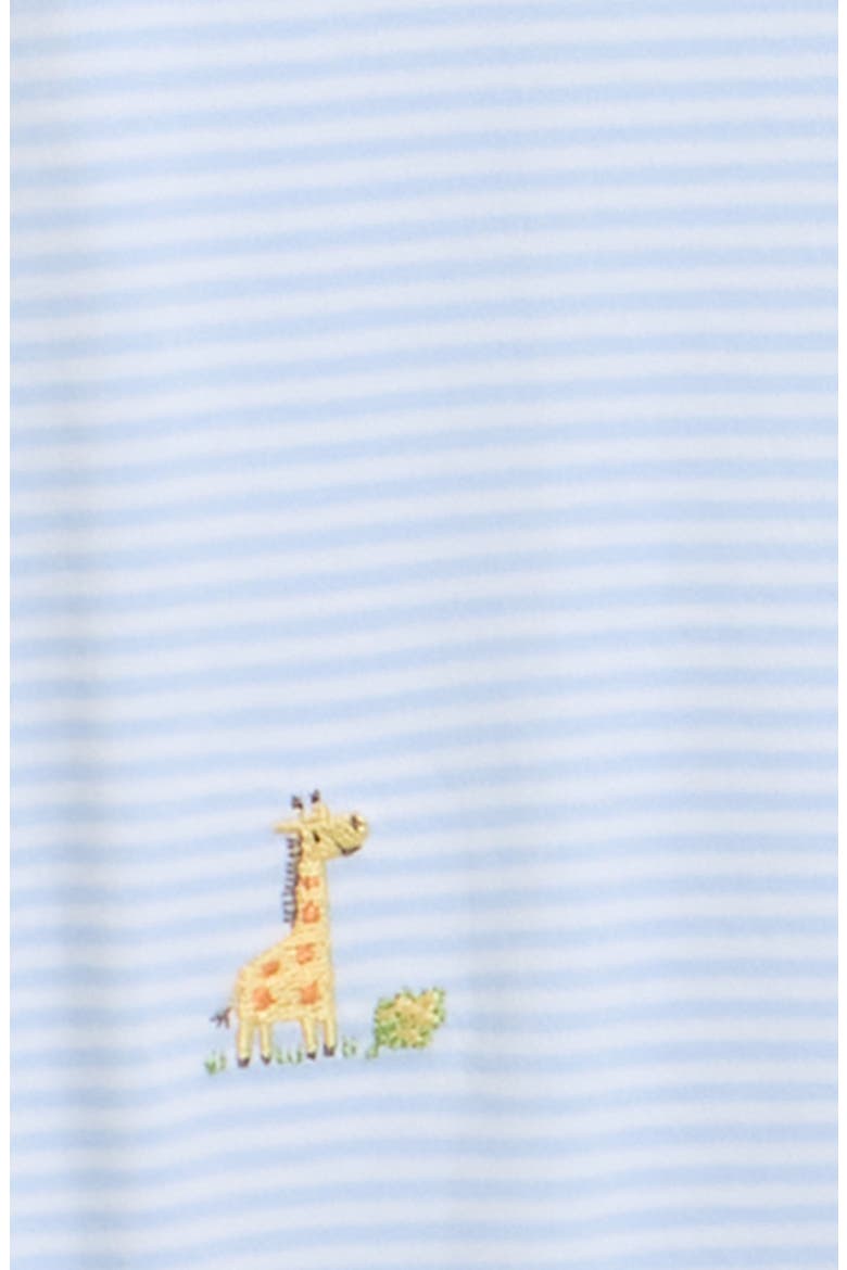 Embroidered Pima Cotton Footie, Alternate, color, LIGHT BLUE