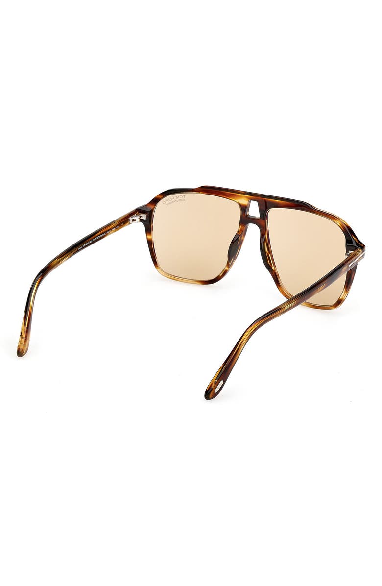 TOM FORD Autari 56mm Navigator Sunglasses, Alternate, color, Havana/ Other / Brown