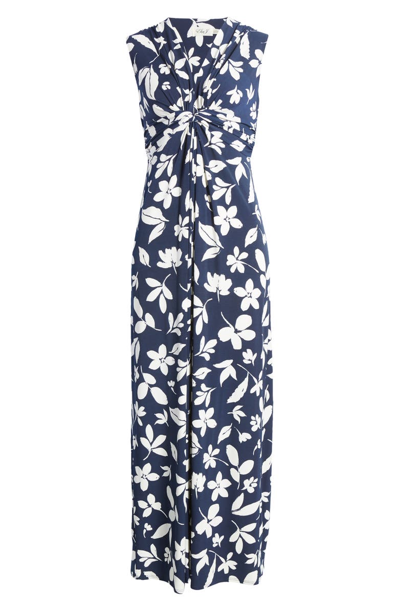 Eliza J Front Knot Jersey Maxi Dress, Alternate, color,