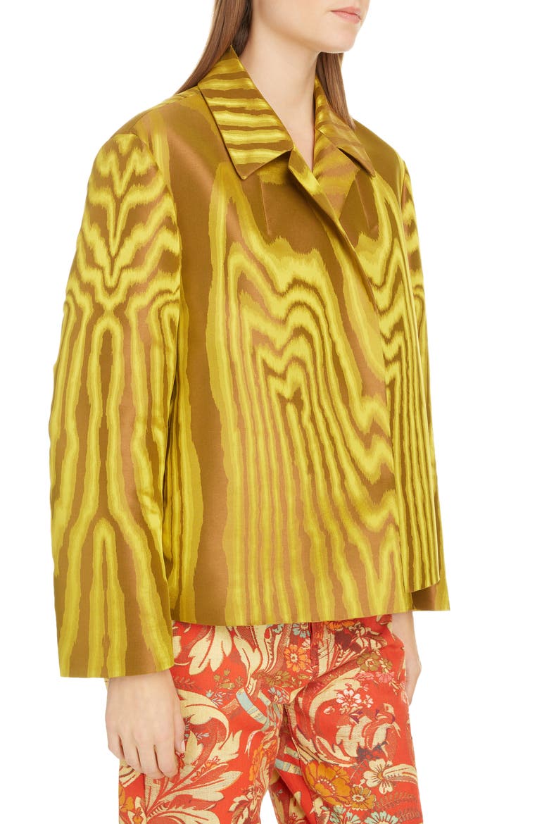 Rolta Crop Jacquard Jacket, Alternate, color, GOLD
