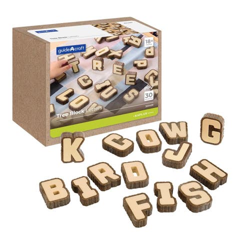 Bark Block Letters - 36 Pieces
