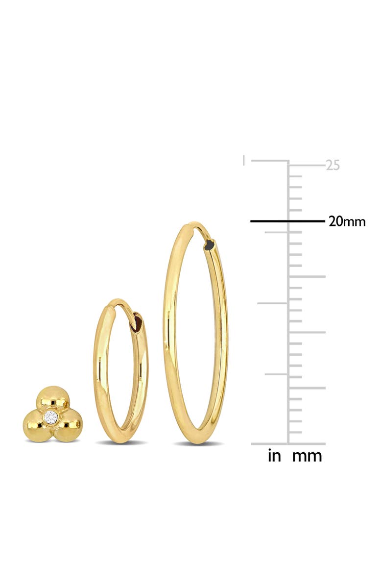 DELMAR Set Of 3 Diamond Stud & Hoop Earrings - 0.2ct., Alternate, color,