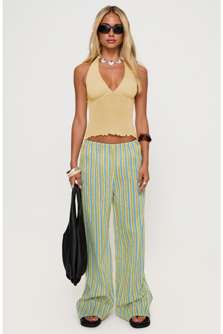 Leam Butter Halter Top, Alternate, color, BUTTER