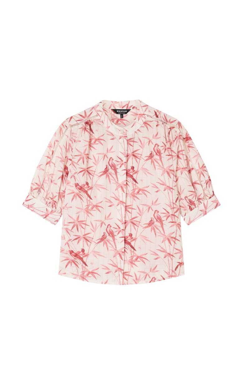 Tropical Bird Textured Shirt, Alternate, color, Pink/Multi