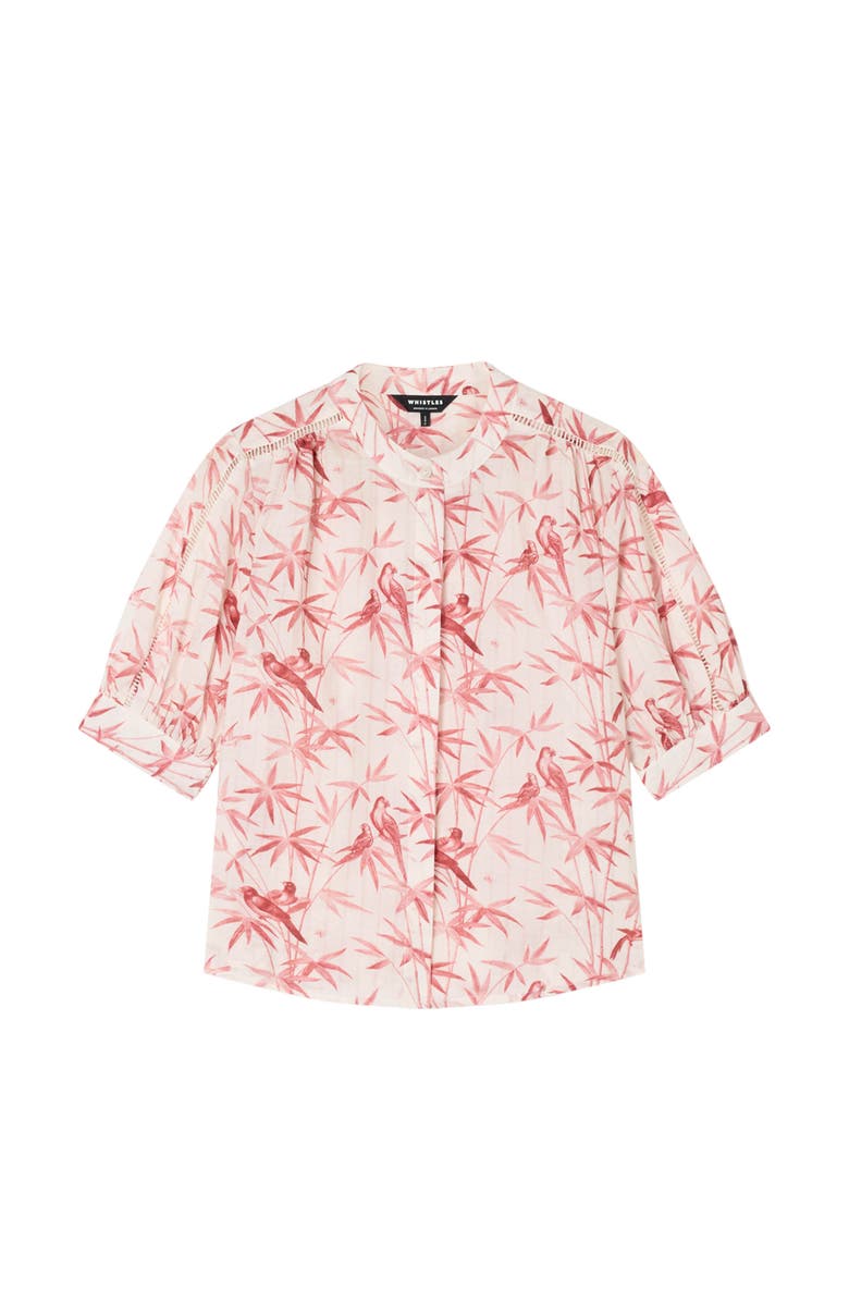 Whistles Tropical Bird Textured Shirt, Alternate, color, Pink/Multi