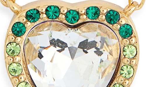 Kurt Geiger London Pavé Crystal Heart Pendant Necklace In Gold