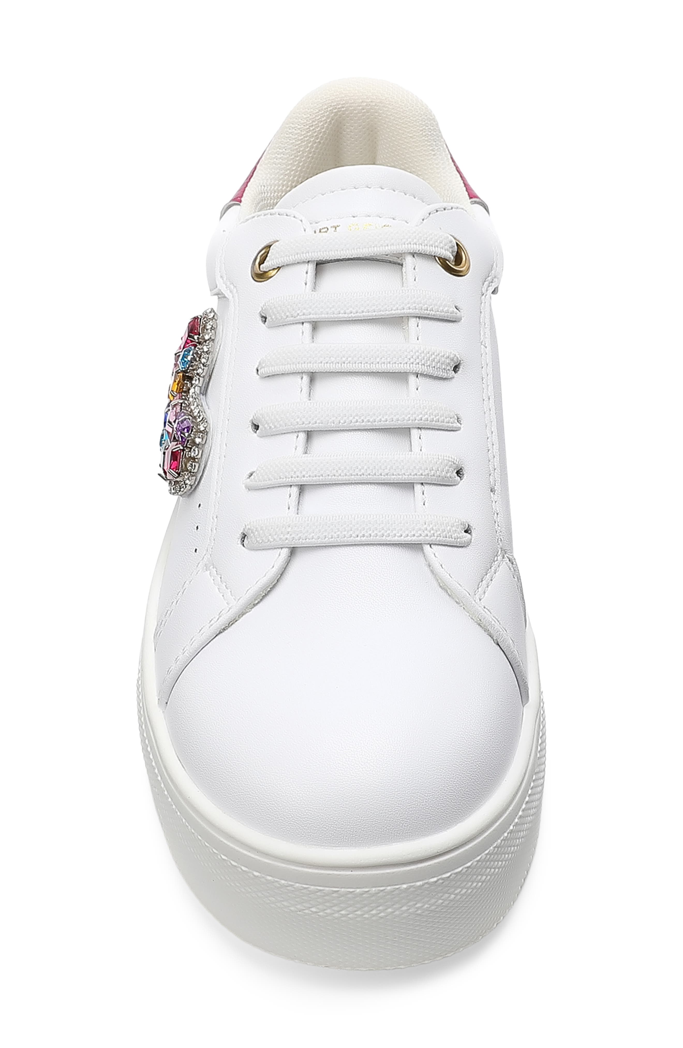 Kurt Geiger London Kids' Mini Laney Love Heart Sneaker, Alternate, color, White