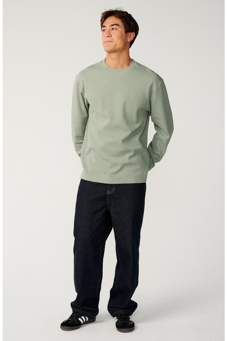 Premium Surf Long Sleeve Cotton Waffle T-Shirt, Alternate, color, SAGE