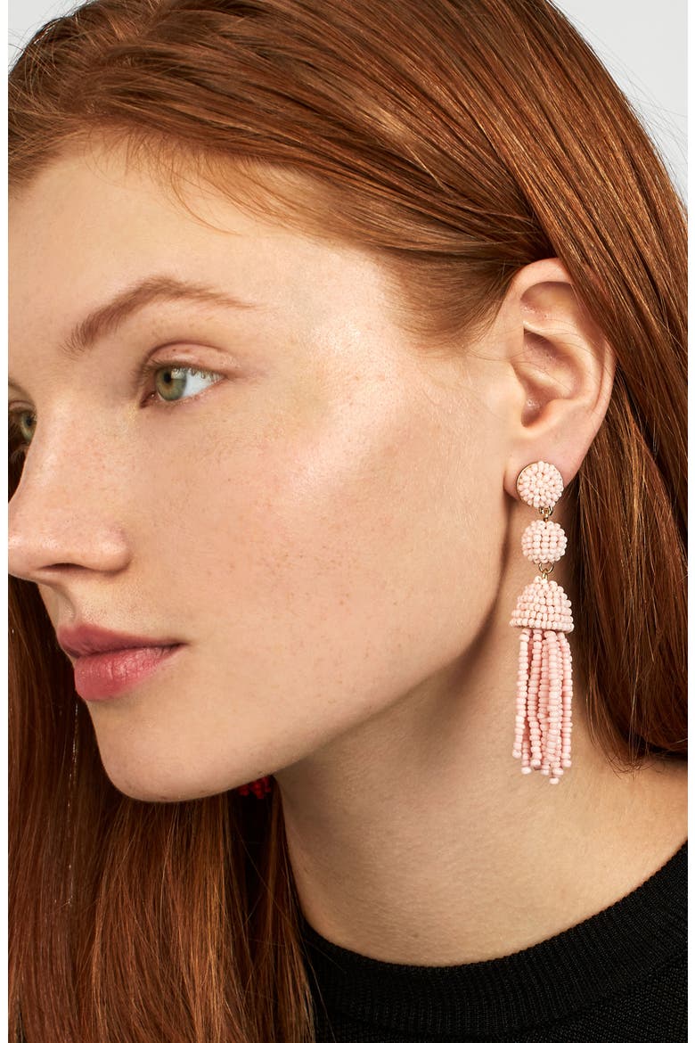 New Mini Granita Tassel Earrings, Alternate, color, BLUSH