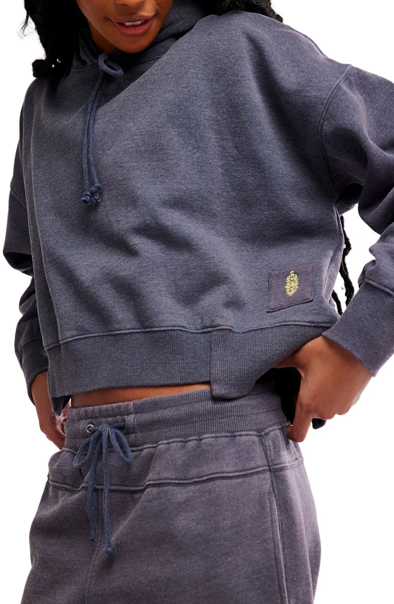 Free People FP Movement Sand Washed Undefeated Hoodie & Joggers Set, Alternate, color, Midnight Navy