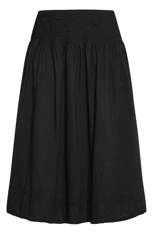 City Chic Haven Pleated Midi A-line Skirt In Black