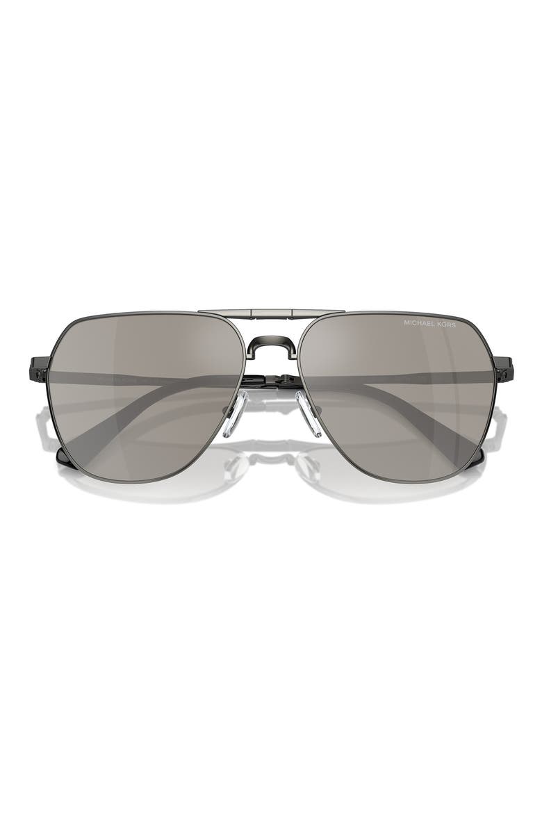 Keswick 59mm Pilot Sunglasses, Alternate, color, SHINY GUNMETAL