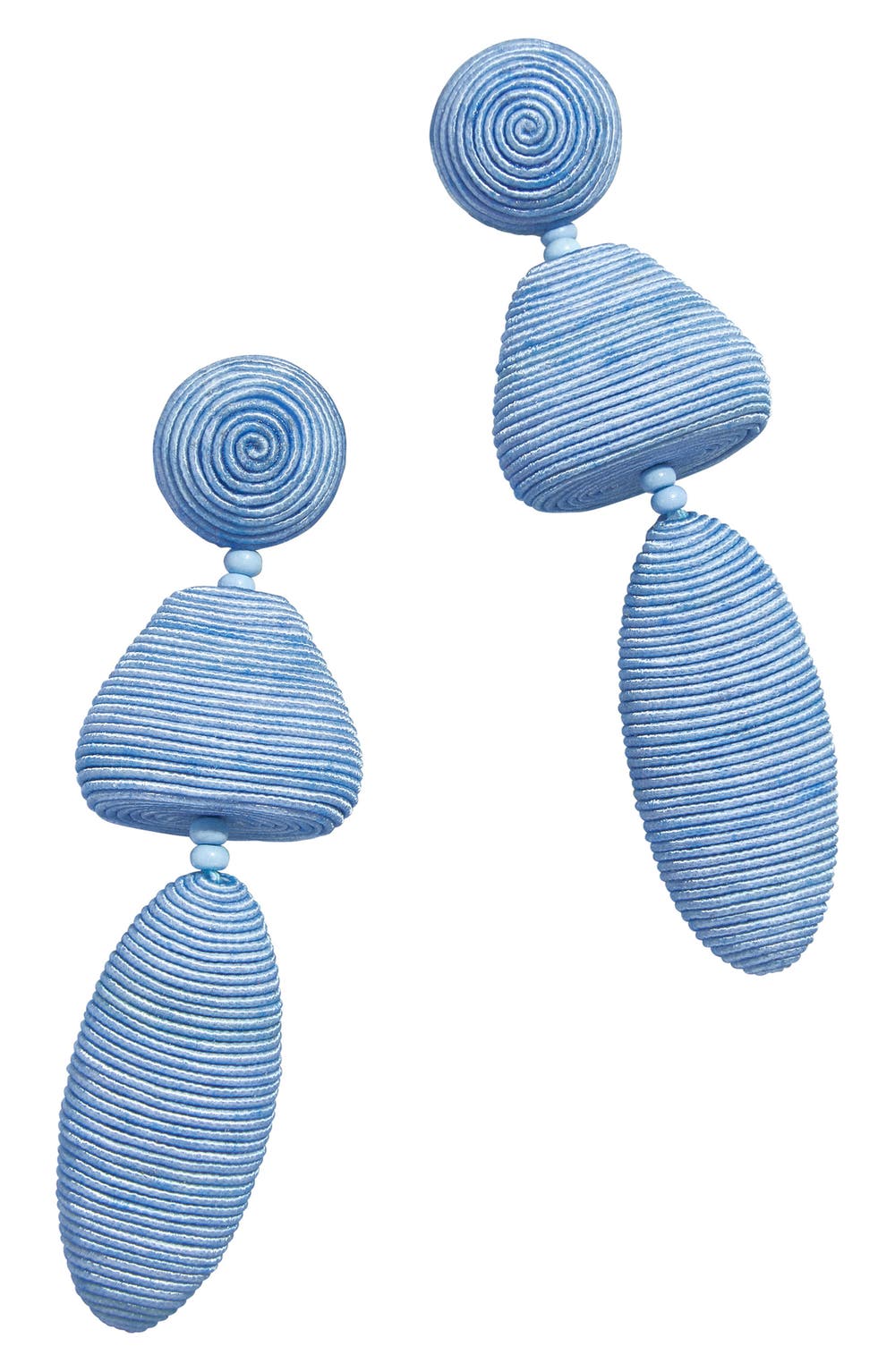 Raquel Thread Wrapped Drop Earrings, color, BLUE