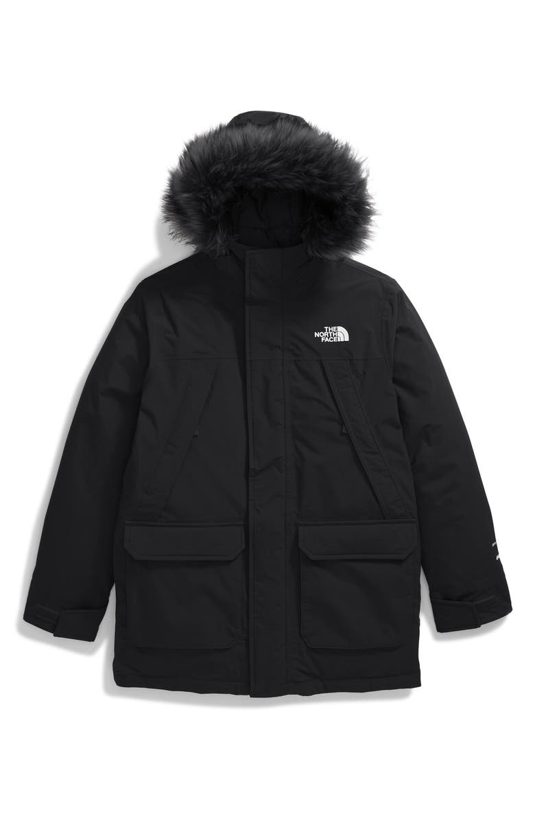 The North Face Kids' McMurdo Waterproof 550 Fill Power Down Parka with Faux Fur Trim, Main, color, 