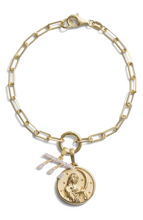 Awe Inspired Divine Intuition Charm Bracelet in 14K Gold Vermeil - 777 