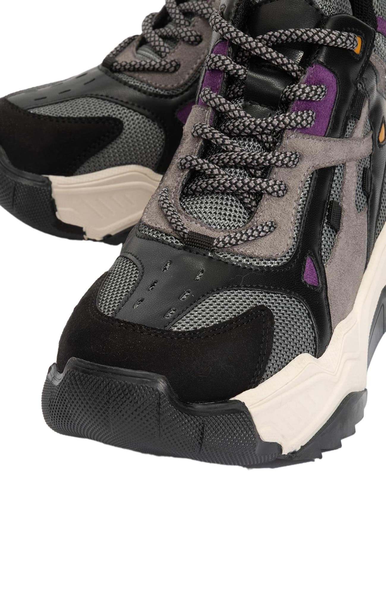 Prologue Shoes Lowel Sneaker Boot, Alternate, color, Black Faux Leather