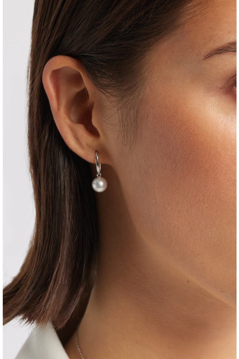 Akoya Pearl Drop Earrings, Alternate, color, WHITE- 14K WHITE GOLD