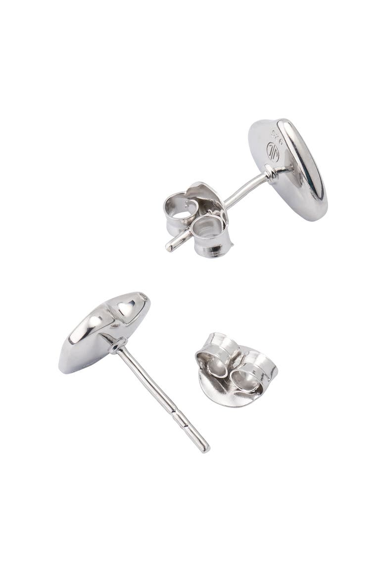 Heart Stud Earring Set In Sterling Silver, Alternate, color, White