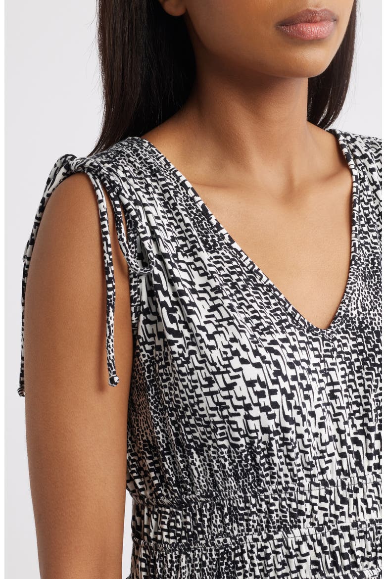 Printed Peplum Jersey Top, Alternate, color, IVORY/ BLACK