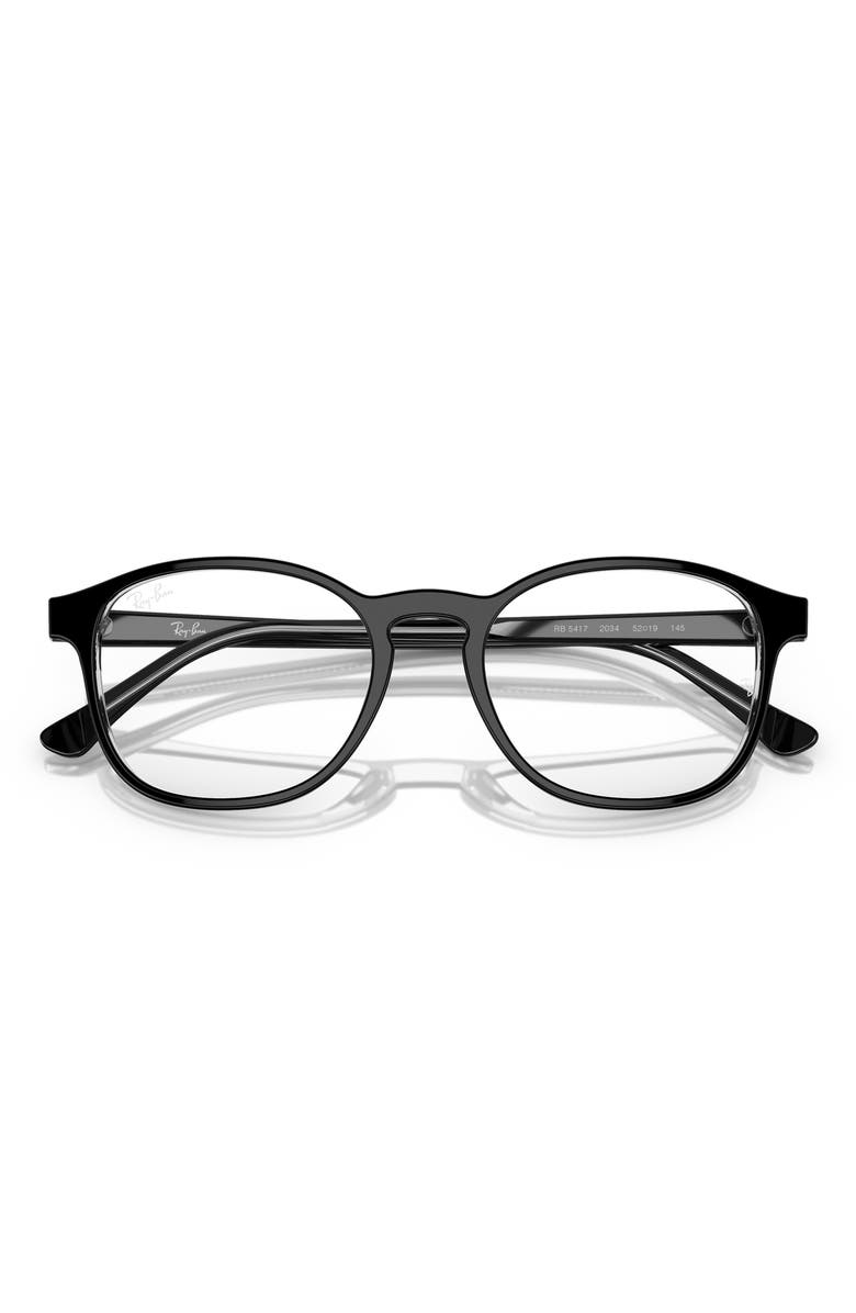Ray-Ban 50mm Phantos Optical Glasses, Alternate, color, Trans Black