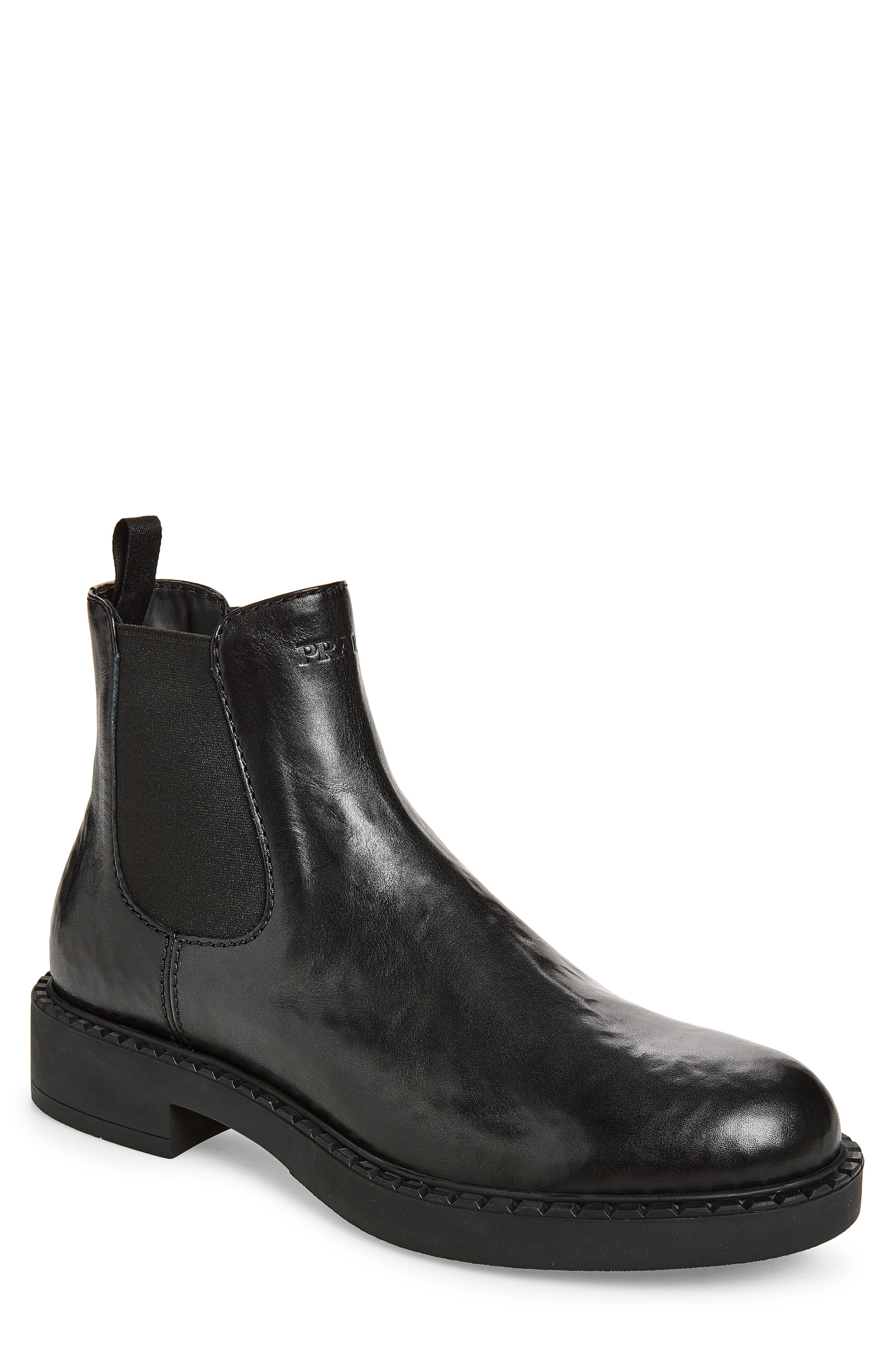 Chocolate Leather Chelsea Boot, Main, color, NERO